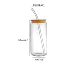 500ml Bubble Tea Glass Cup with Bamboo Lid & Straw – Reusable Tumbler for Iced Coffee, Tea & Beverages