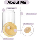 500ml Bubble Tea Glass Cup with Bamboo Lid & Straw – Reusable Tumbler for Iced Coffee, Tea & Beverages