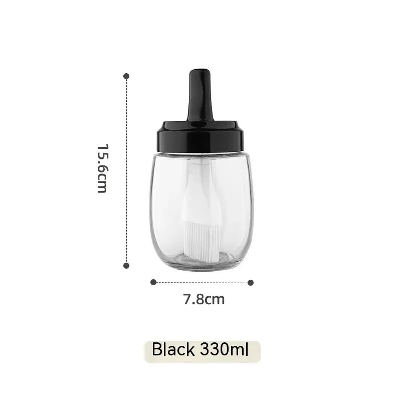 Food Grade Oil Brush Bottle – Refillable Oil Pot with Baking Brush for BBQ & Grilling