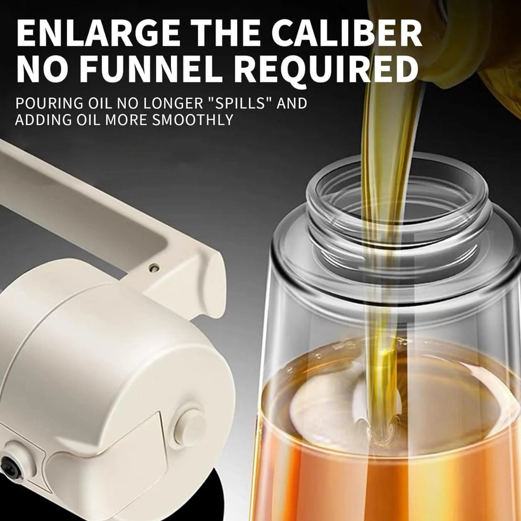 2-in-1 Glass Oil Dispenser & Spray Bottle – Refillable Oil & Vinegar Container for Cooking, BBQ, Air Fryer & Baking