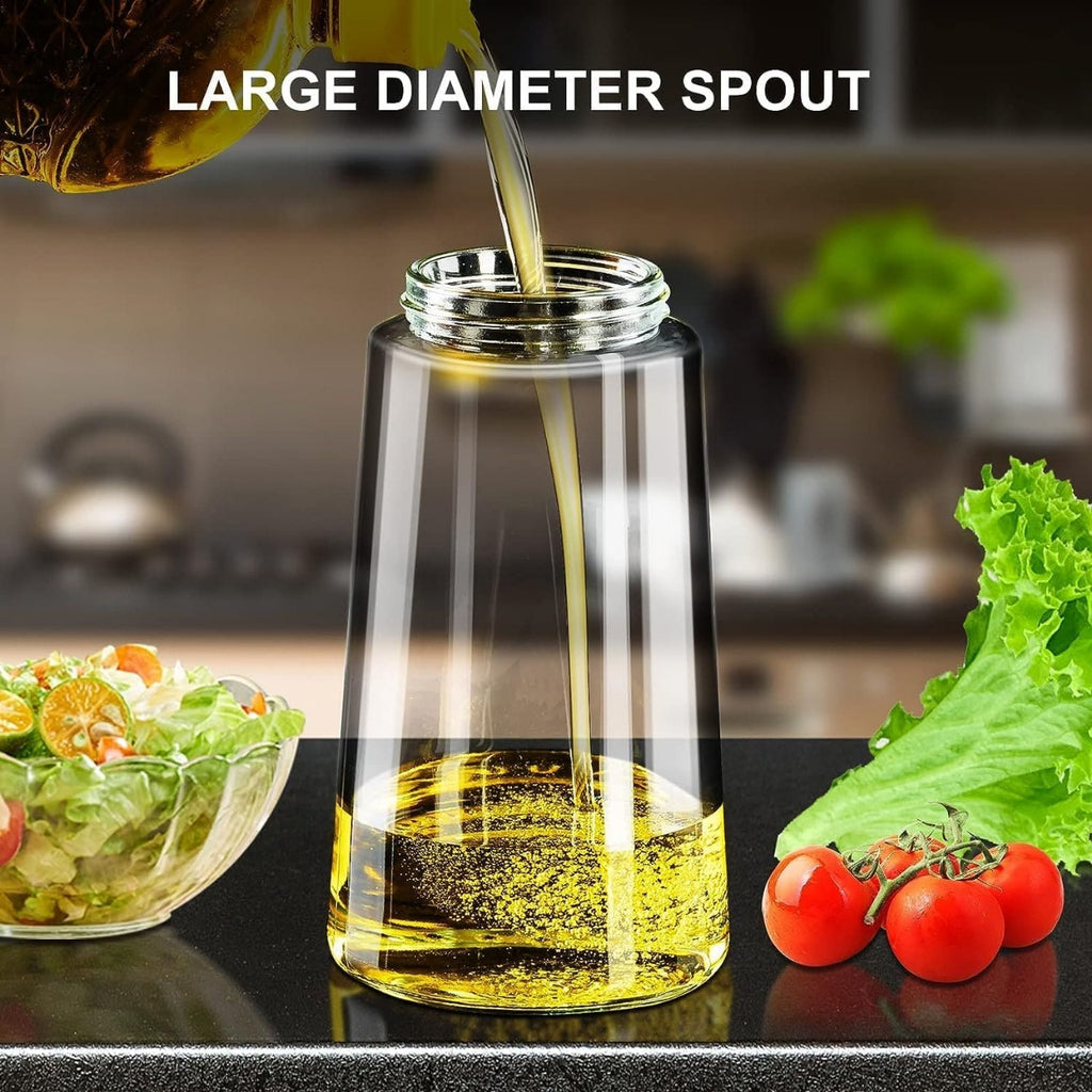 2-in-1 Glass Oil Dispenser & Spray Bottle – Refillable Oil & Vinegar Container for Cooking, BBQ, Air Fryer & Baking