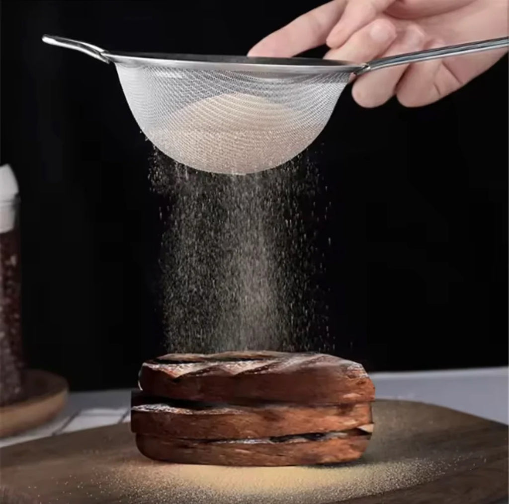 3pcs Stainless Steel Flour Sieve Set – Fine Mesh Strainers for Baking, Pastry & Kitchen Use