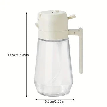 2-in-1 Glass Oil Dispenser & Spray Bottle – Refillable Oil & Vinegar Container for Cooking, BBQ, Air Fryer & Baking