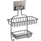2-Layer Wall Mounted Rack – Multipurpose Kitchen & Bathroom Corner Shelf Organizer with Hooks and Soap Holder