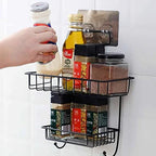 2-Layer Wall Mounted Rack – Multipurpose Kitchen & Bathroom Corner Shelf Organizer with Hooks and Soap Holder