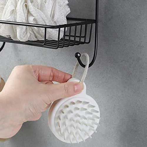 2-Layer Wall Mounted Rack – Multipurpose Kitchen & Bathroom Corner Shelf Organizer with Hooks and Soap Holder