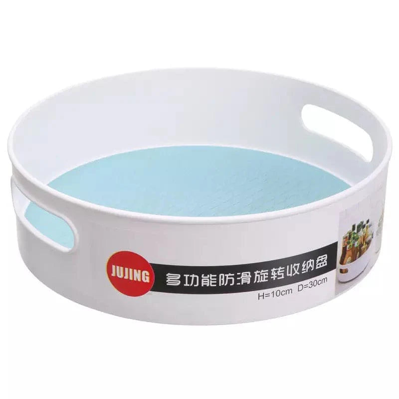 360° Rotating Kitchen Storage Tray – Non-Slip Lazy Susan Organizer for Spices, Snacks & Bathroom Essentials